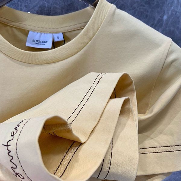 新色登場☆バーバリー ロゴ刺繍 コットン Tシャツ 偽物 Baz22860